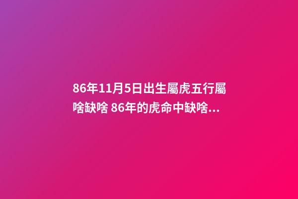 86年11月5日出生屬虎五行屬啥缺啥 86年的虎命中缺啥，86年11月5日出生屬虎五行屬啥缺啥-第1張-觀點-玄機派